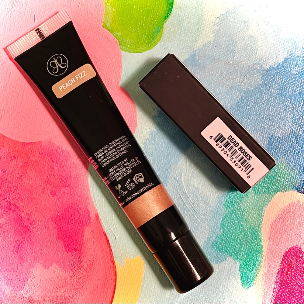 New! Anastasia Liquid Glow Highlighter Peach Fizz + Matte Lipstick Dead Roses - Picture 6 of 7